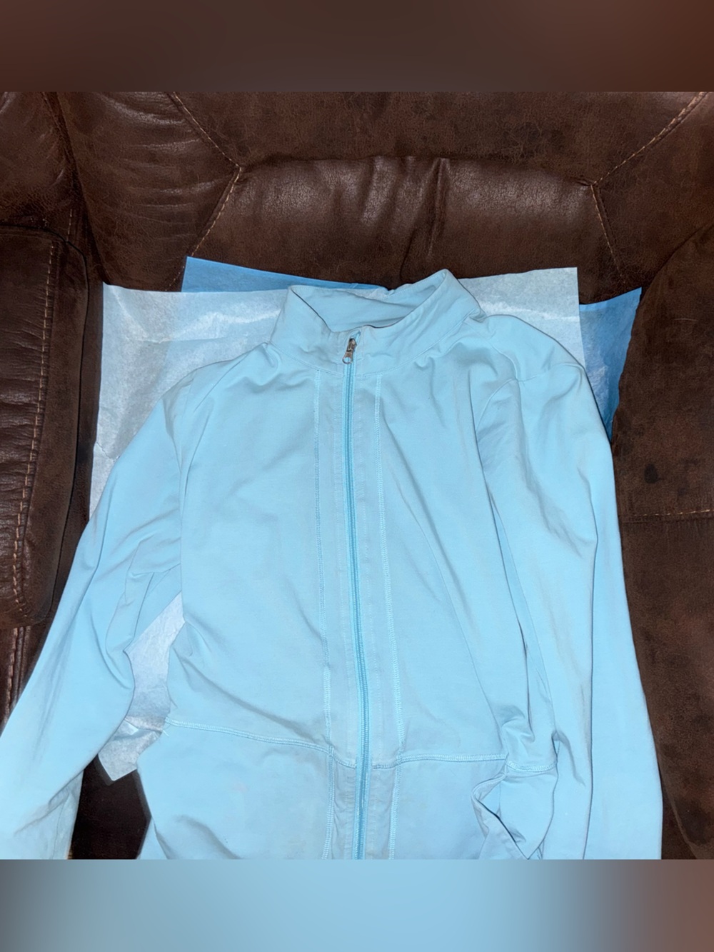 Christopher & Banks Sky Blue Zip-Front Jacket
